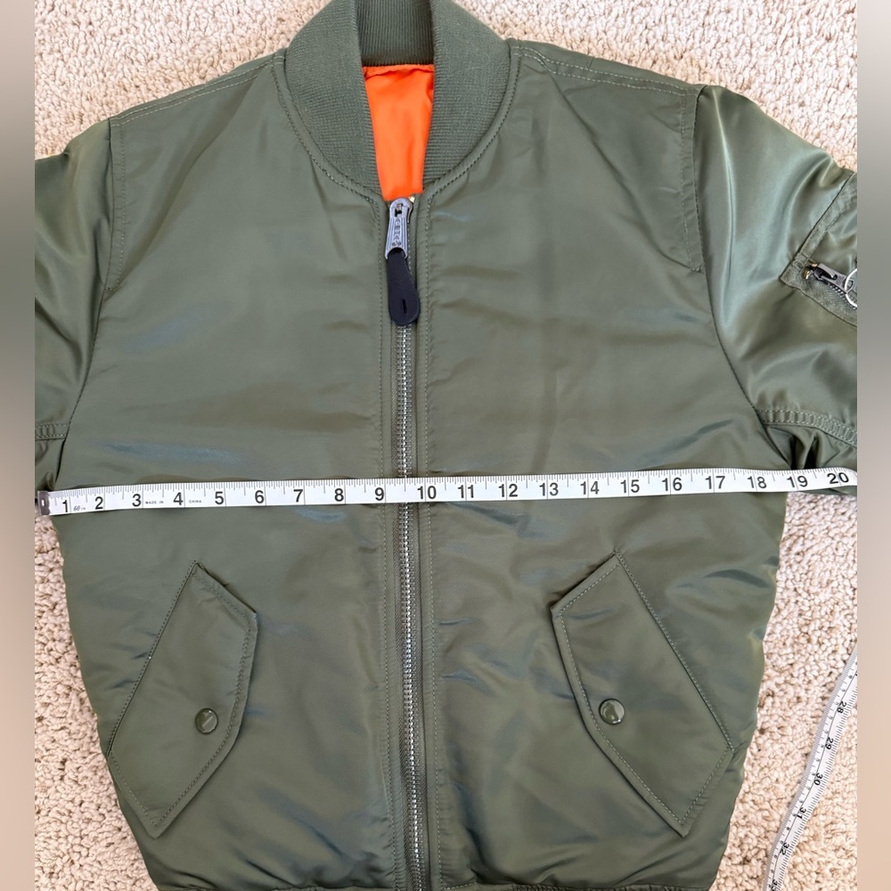 Alpha Industries MA-1 Bomber Jacket Olive Green Flight Jacket Size M NWOT - Picture 16 of 16
